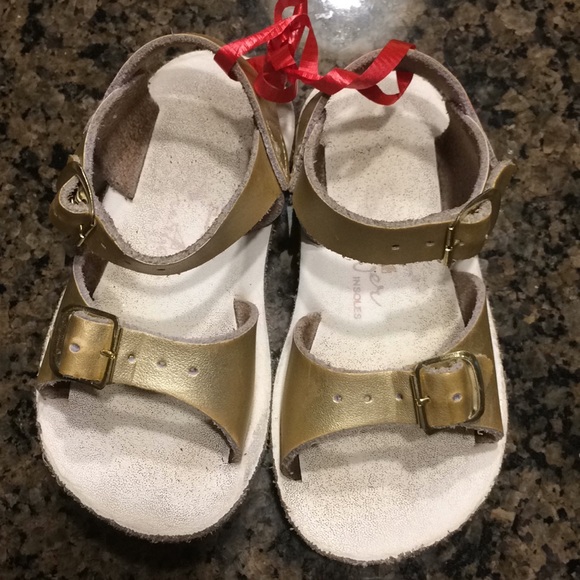 5T-3 YOUTH BOUTIQUE SHOES SUN SAN SALTWATER SURFERS LEATHER SANDALS FLORAL SZ
